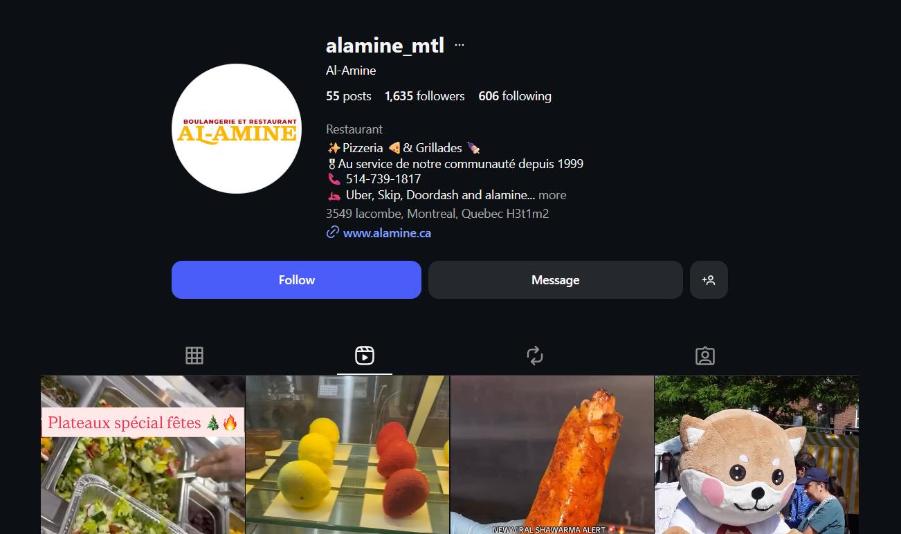 Al-Amine Restaurant Social Media Content